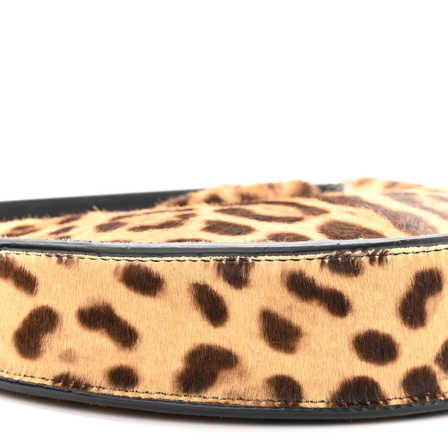 Valentino Garavani Calf Hair Leopard Print Mini Vlogo Hobo Bag Black Marrone 8 of 9