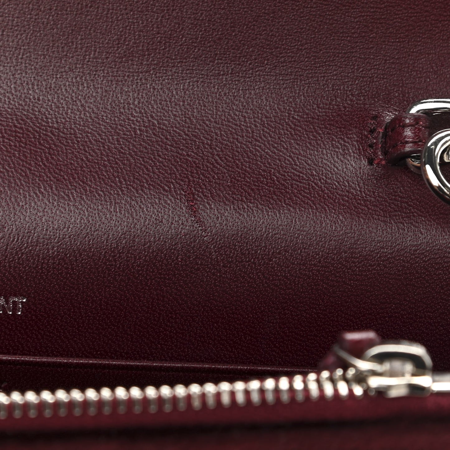Velvet Crystal Monogram Kate Tassel Shoulder Bag Burgundy
