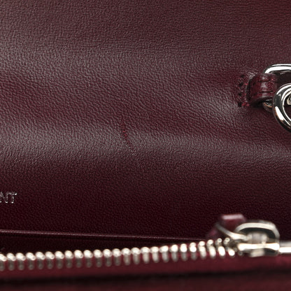 Saint Laurent Velvet Crystal Monogram Kate Tassel Shoulder Bag Burgundy 11 of 13