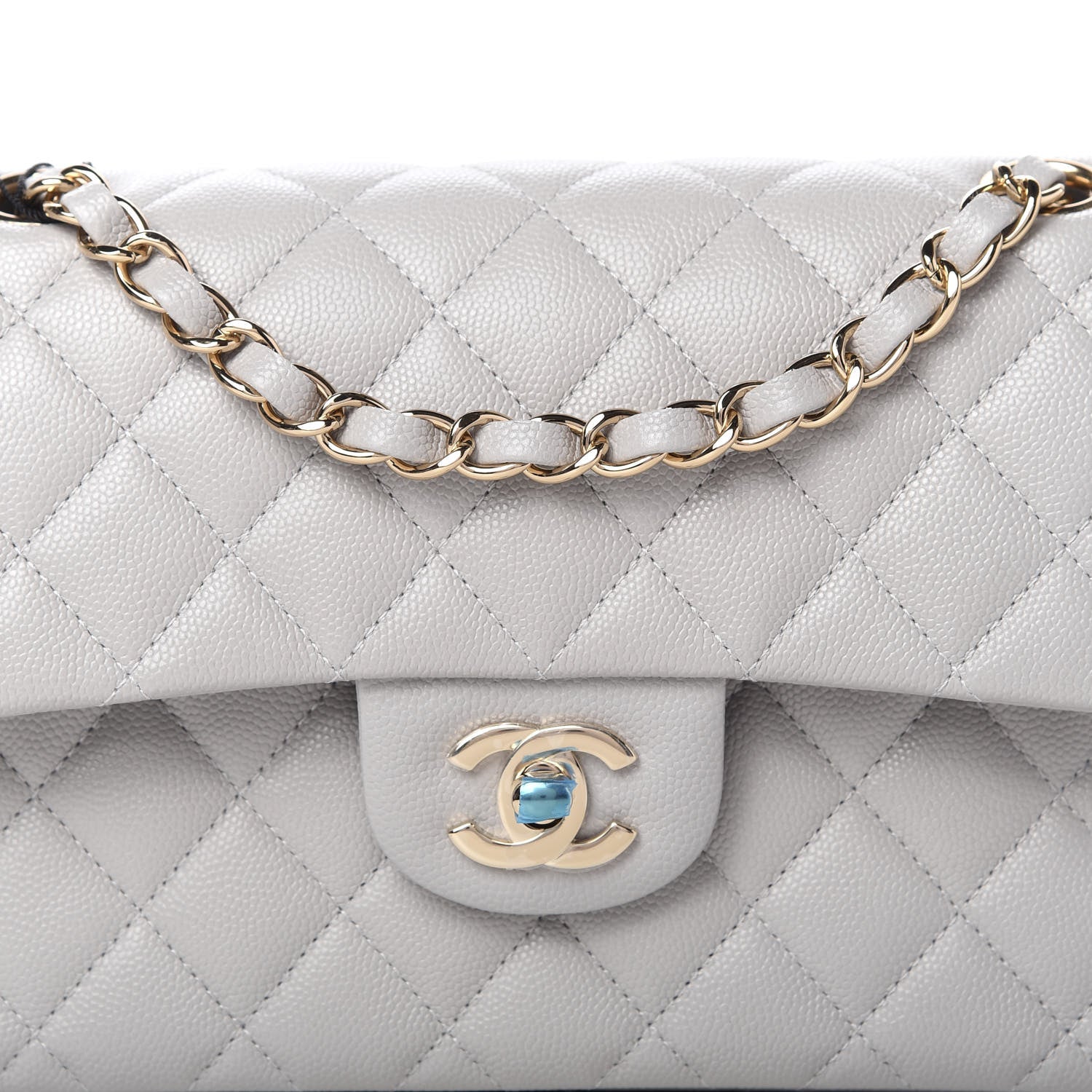 Chanel Caviar Quilted Small Double Flap Grey 10 of 11