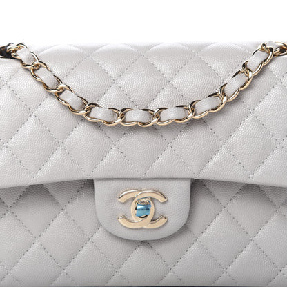 Chanel Caviar Quilted Small Double Flap Grey 10 of 11