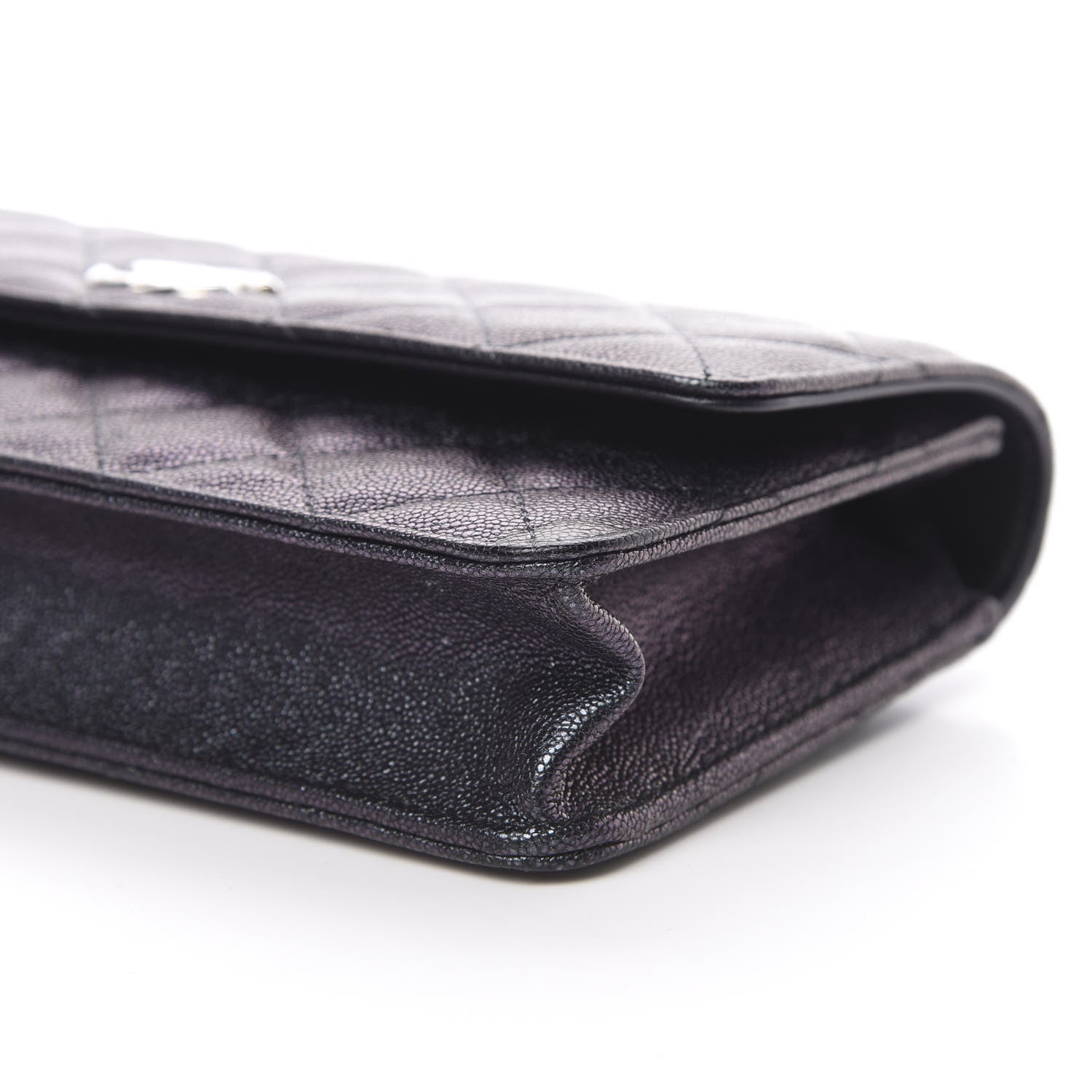 Chanel Iridescent Caviar Quilted Classic Pouch Clutch Black 11 of 11