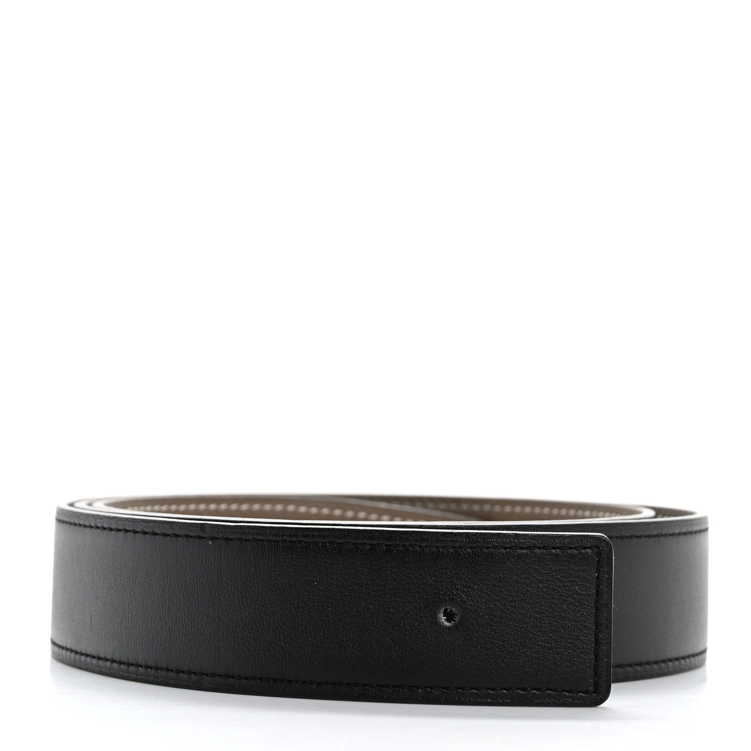 Hermes Swift Epsom 24mm Belt Strap 95 Black Etoupe 1 of 7