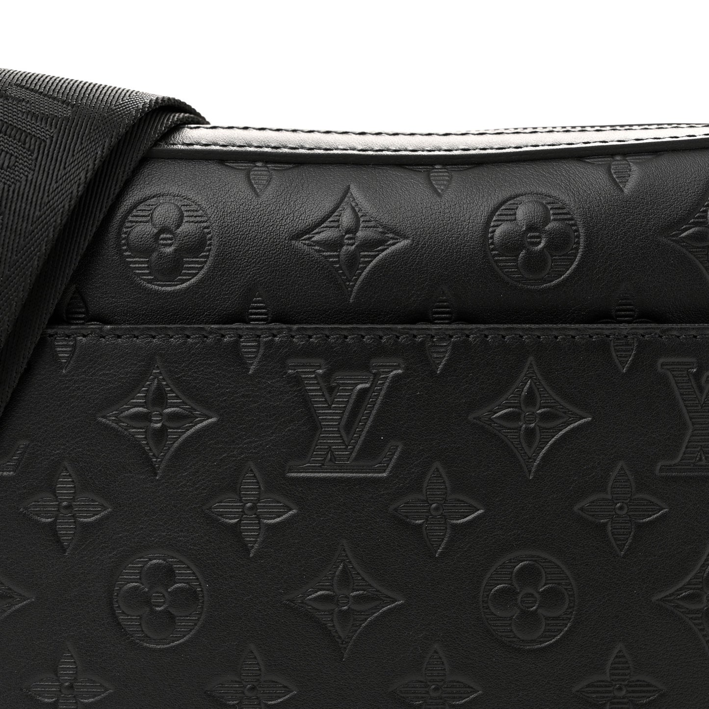 Calfskin Monogram Shadow Duo Messenger Black