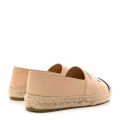 Chanel Lambskin CC Espadrilles 35 Beige Black 4 of 11
