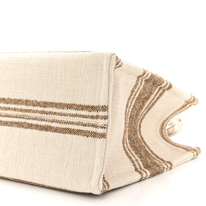 Celine Jacquard Striped Large Cabas Thais Tobacco Tan 9 of 10