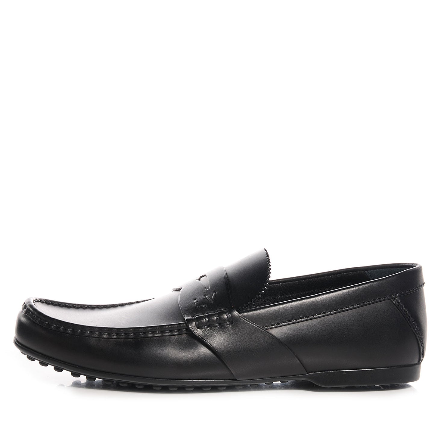 Mens Leather Contest Car Loafers Black 8.5