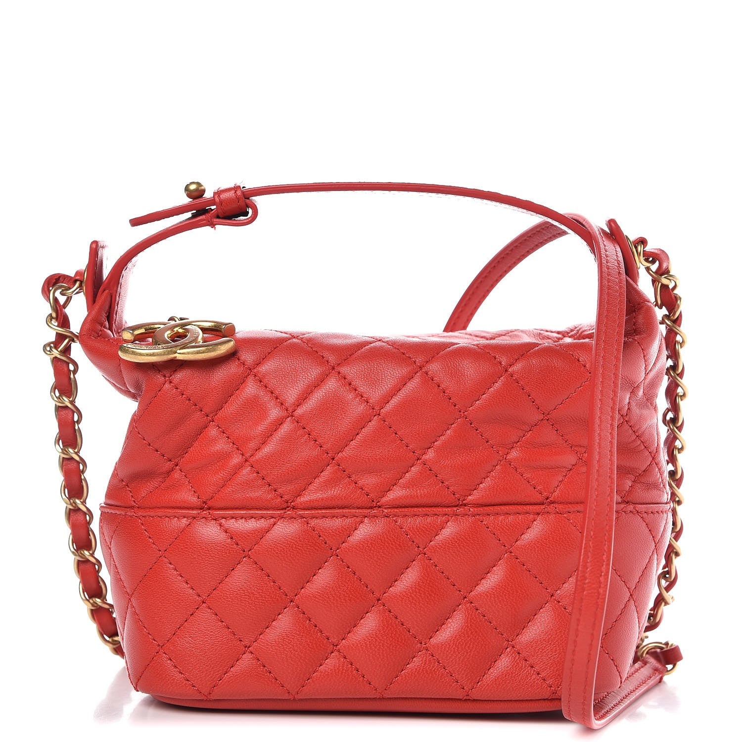 Chanel Lambskin Quilted Hobo Red 1 of 8
