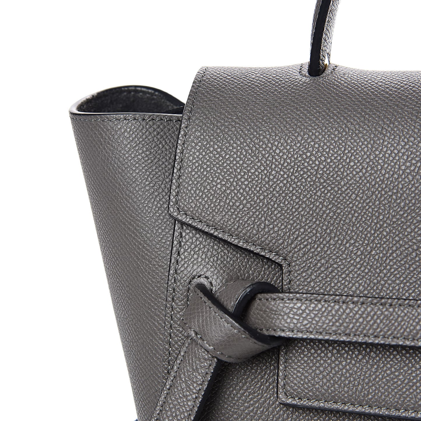 Grained Calfskin Micro Belt Bag Grey