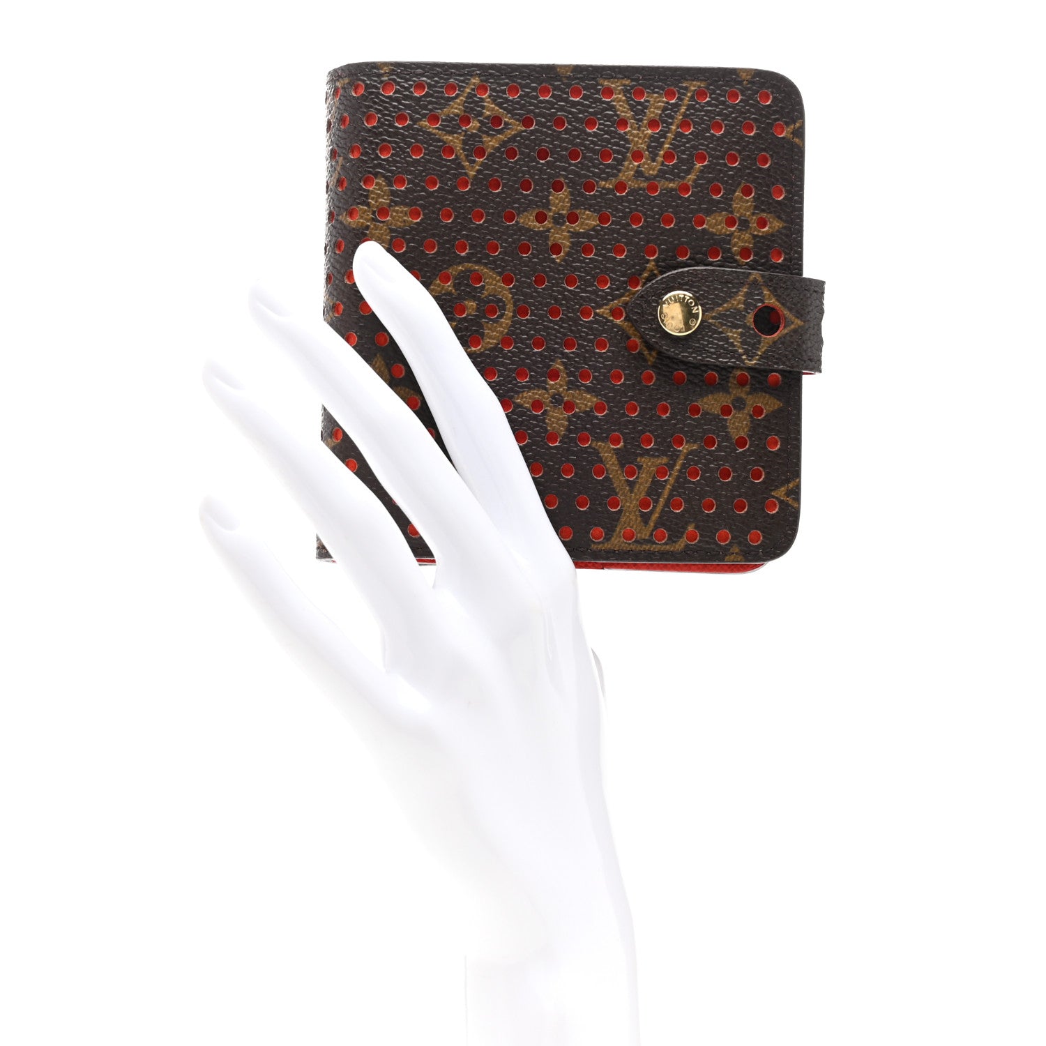 Louis Vuitton Monogram Perforated Compact Zipped Wallet Orange 2 of 6