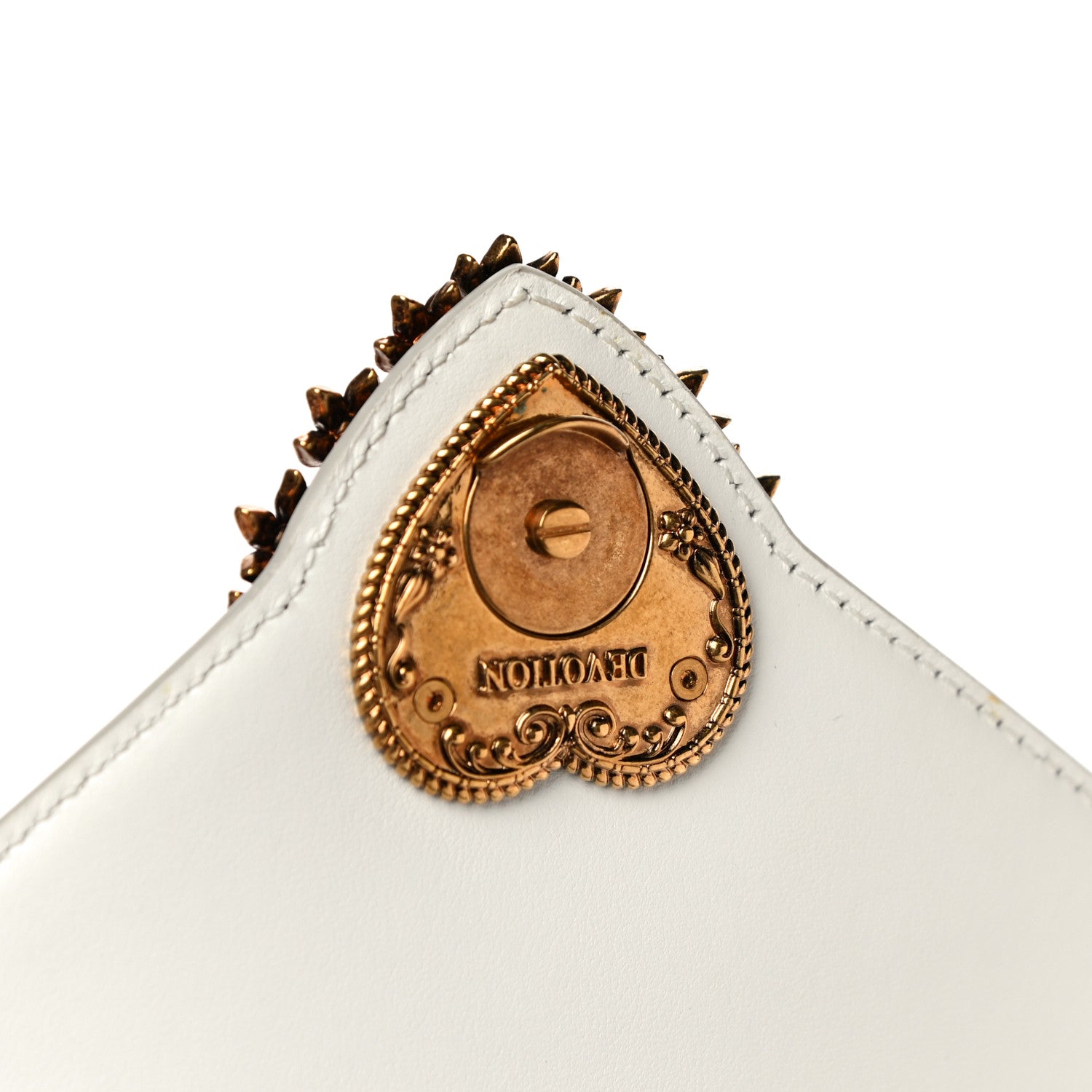 Dolce & Gabbana Smooth Calfskin Medium Devotion Crossbody Bag White 10 of 10