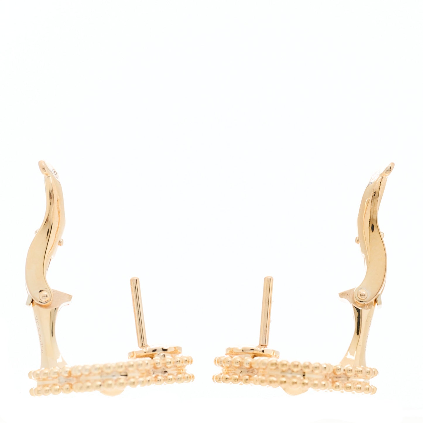 18K Rose Gold Diamond Vintage Alhambra Earrings