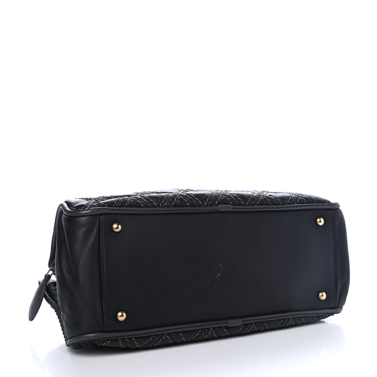 Chanel Calfskin Quilted Stitch Triptych Tote Black 3 of 4