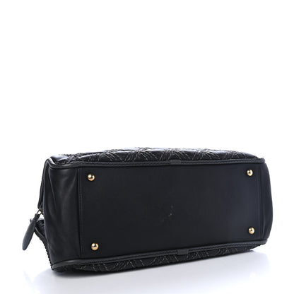 Chanel Calfskin Quilted Stitch Triptych Tote Black 3 of 4