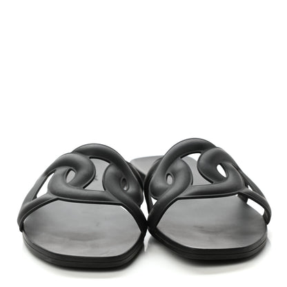 Hermes Rubber Aloha Sandals 39 Black 2 of 8