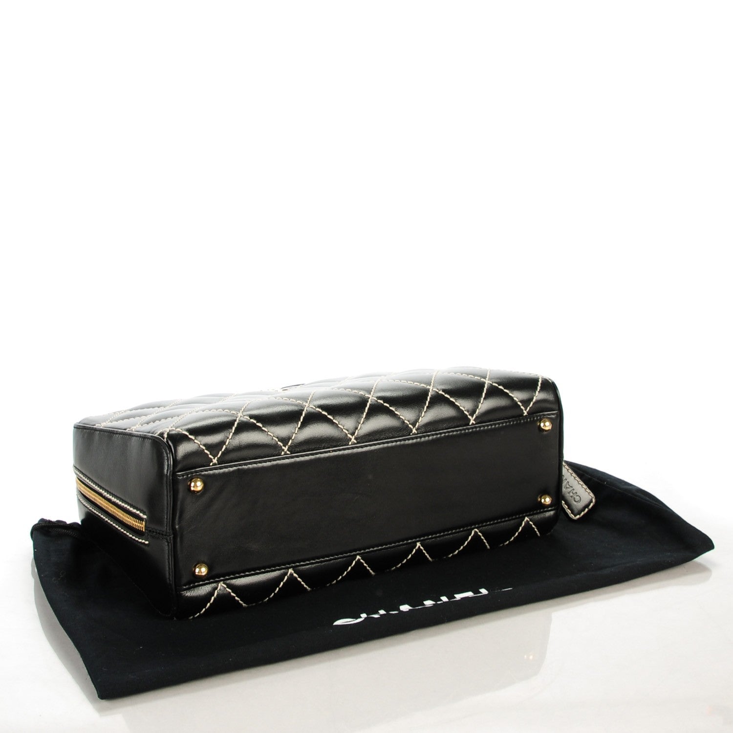 Chanel Calfskin Contrast Stitch Surpique Bowler Black 5 of 8