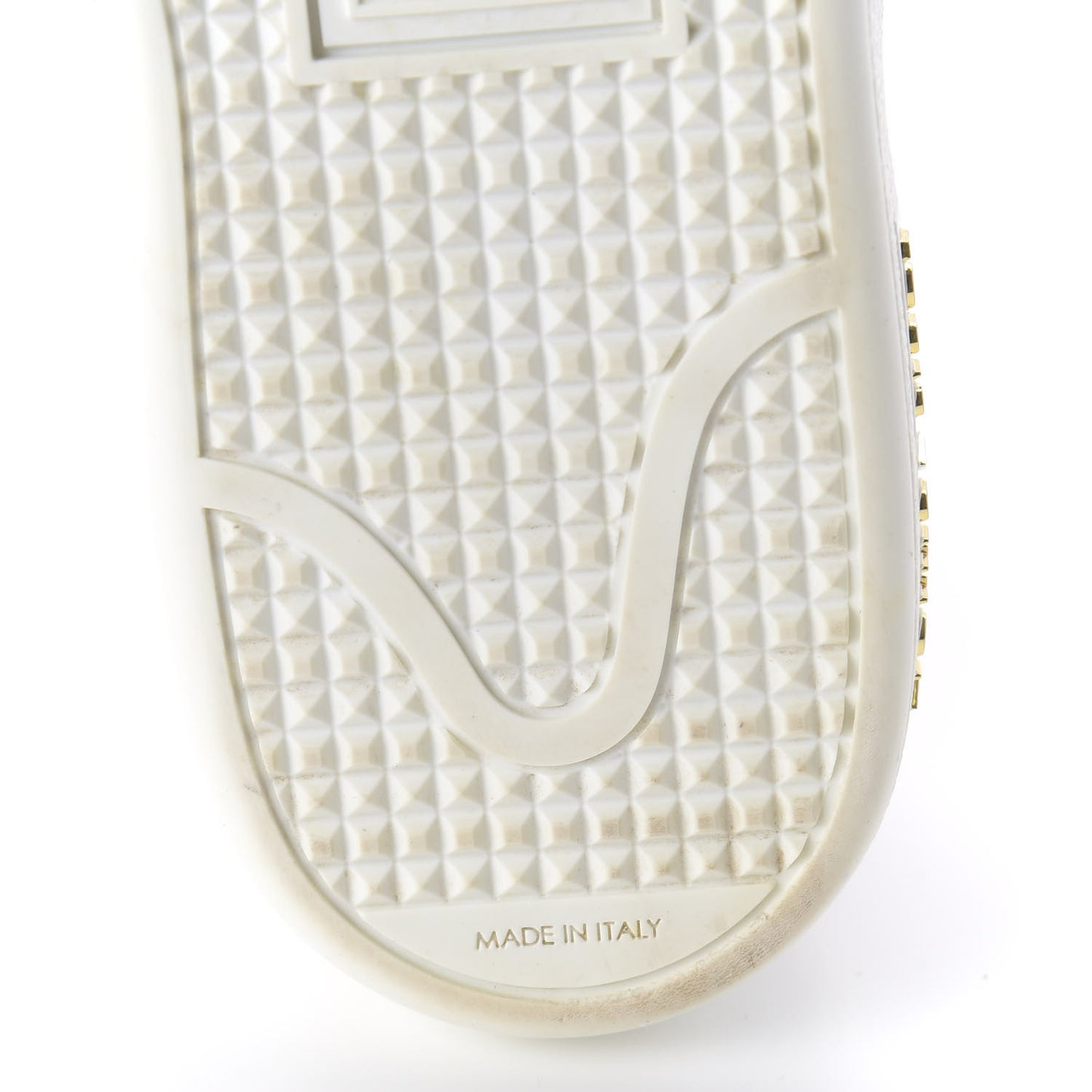 Calfskin Monogram Striped Frontrow Sneakers 39 White