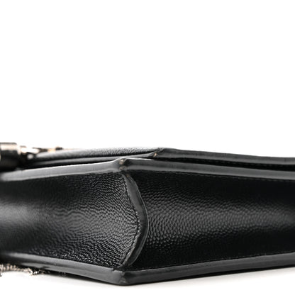 Saint Laurent Grain De Poudre Classic Monogram Kate Tassel Chain Wallet Black 10 of 13