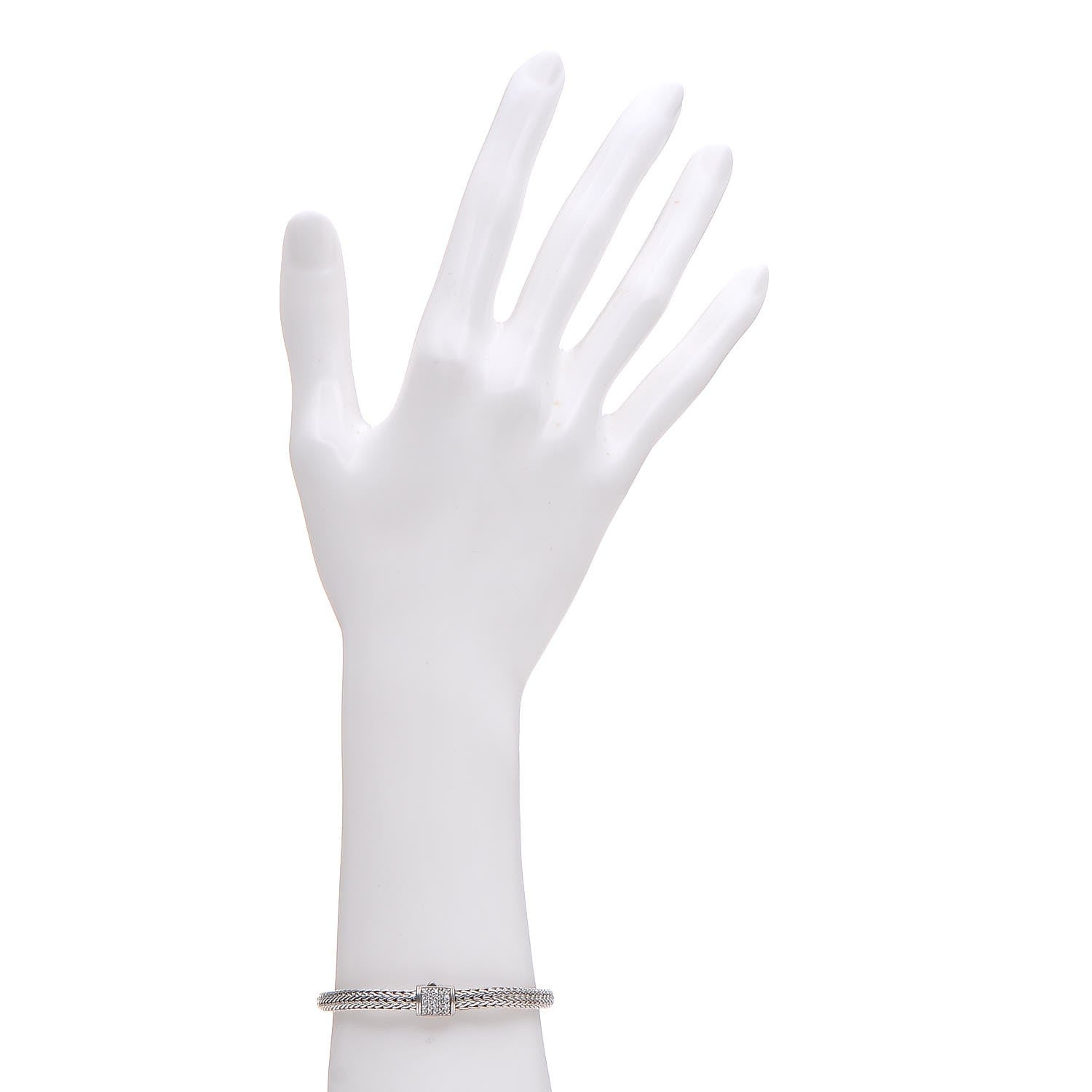John Hardy Sterling Silver Diamond Classic Chain Bracelet M 2 of 5
