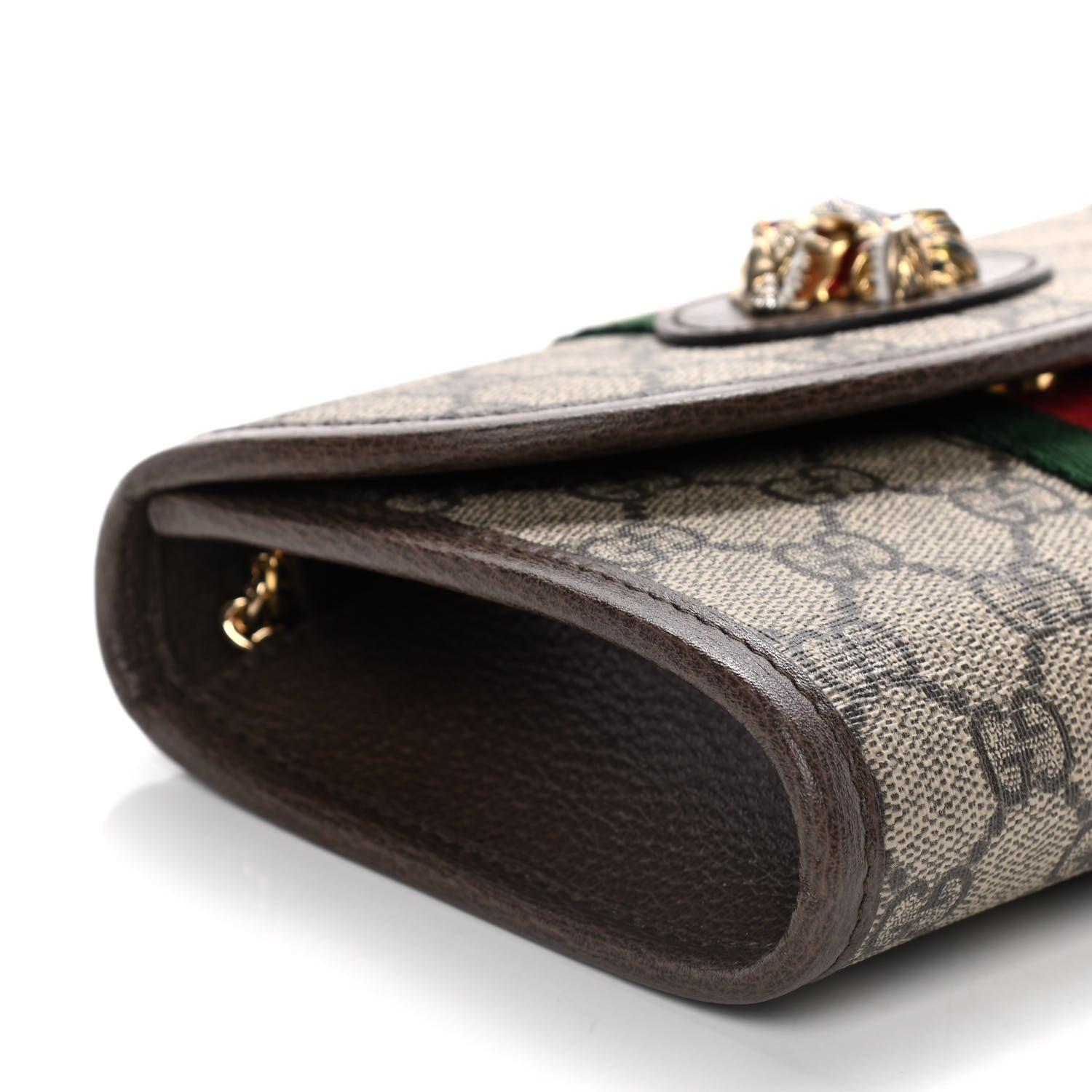 Gucci GG Supreme Monogram Web Mini Rajah Slim Flap Shoulder Bag Beige New Acero 7 of 9