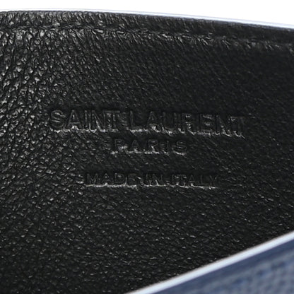 Saint Laurent Grain De Poudre Monogram Uptown Chain Wallet Blue Charron 9 of 13