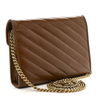 Gucci Azalea Calfskin Matelasse Diagonal GG Marmont Chain Wallet Cuir 3 of 18