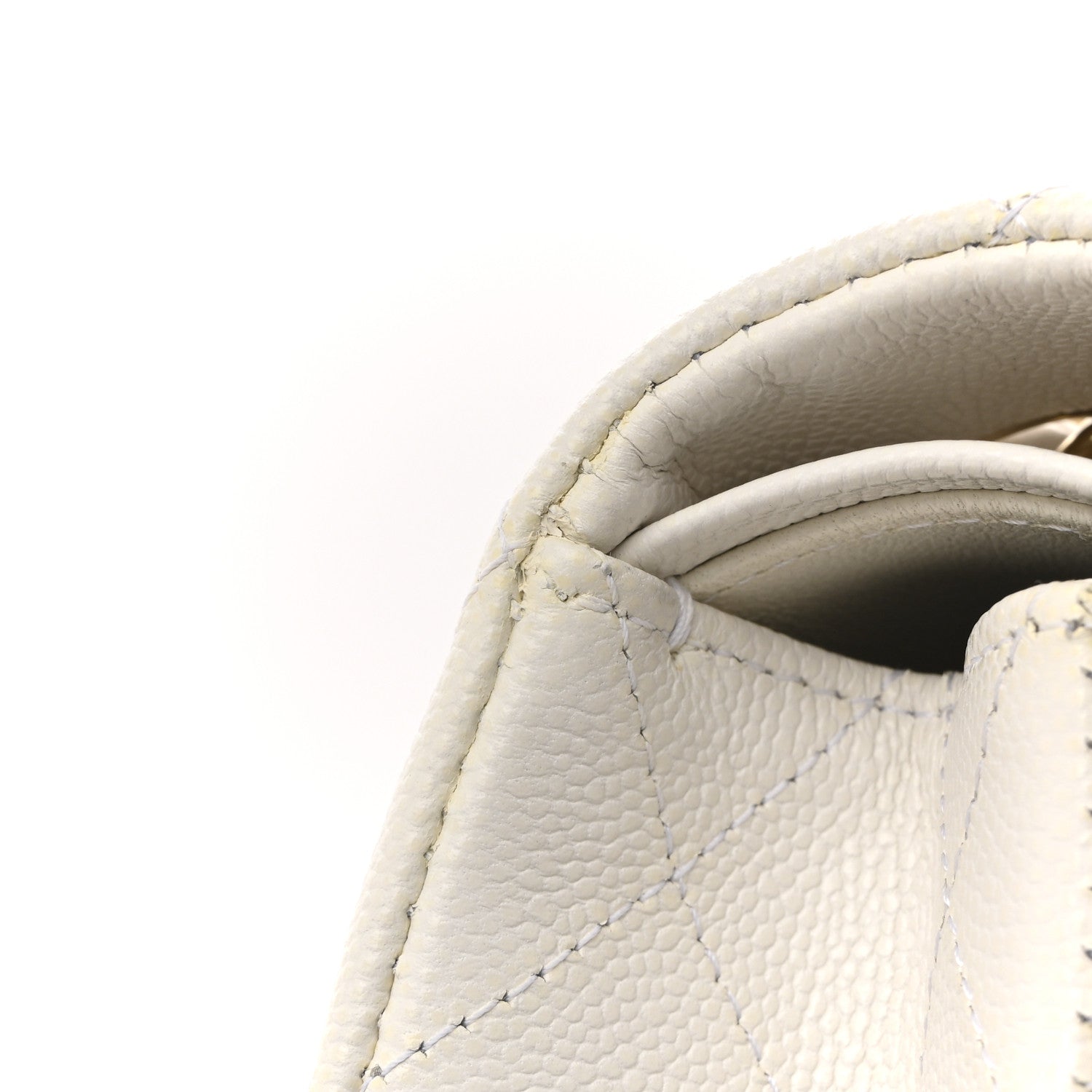 Chanel Caviar Quilted Medium Double Flap White 12 of 14