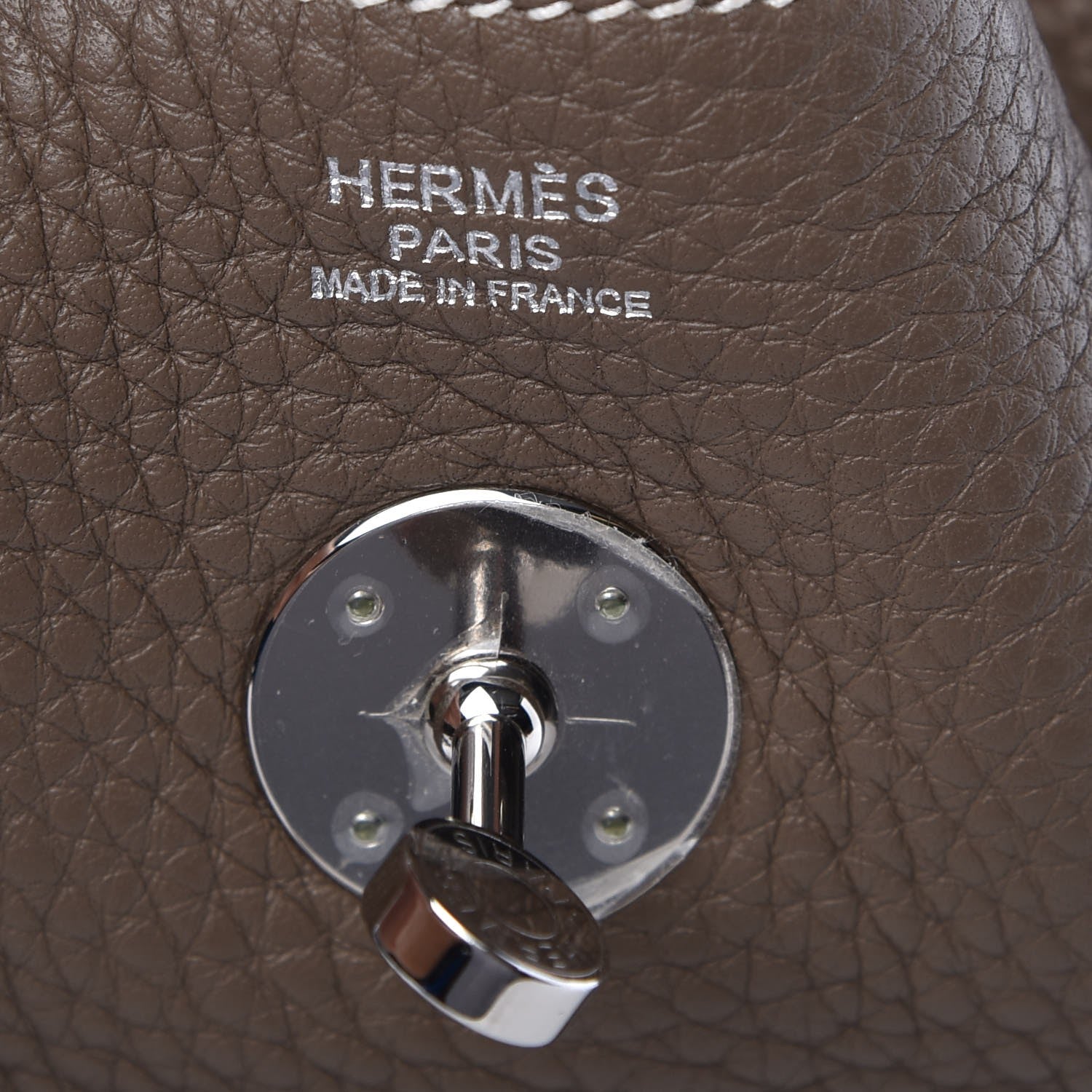 Hermes Taurillon Clemence Lindy 30 Etoupe 6 of 7