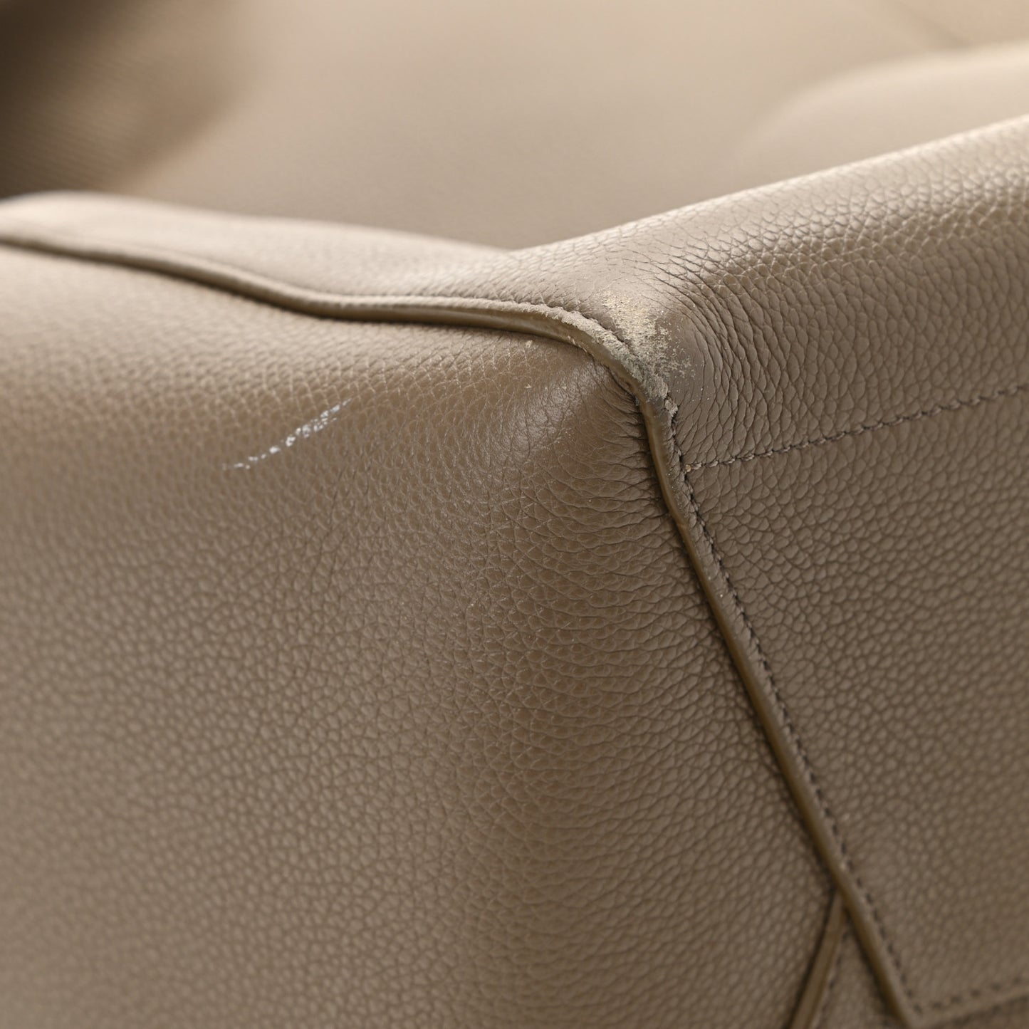 Soft Grained Calfskin Sangle Bucket Bag Taupe