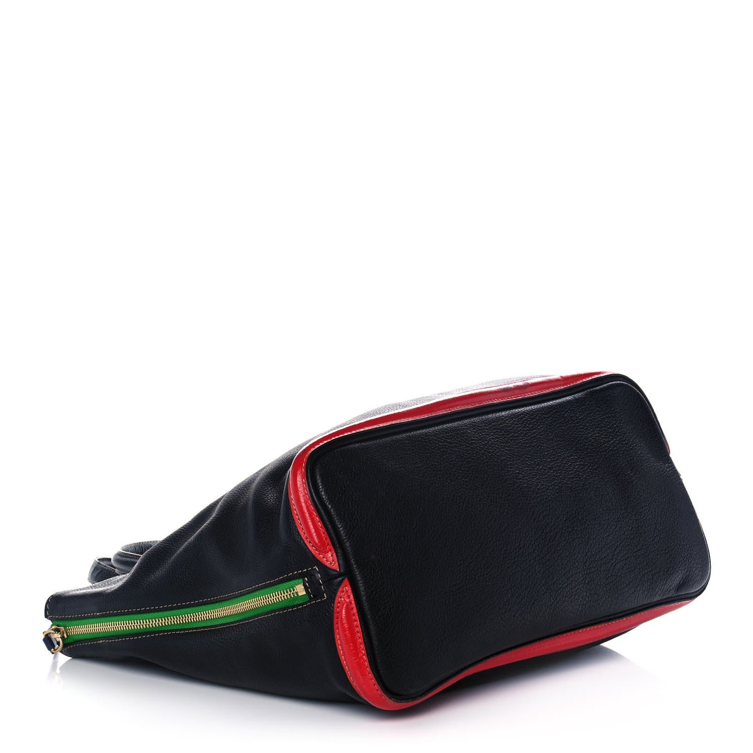 Alexander McQueen Pebbled Calfskin Skull Padlock Tote Black Navy Red Green 3 of 15