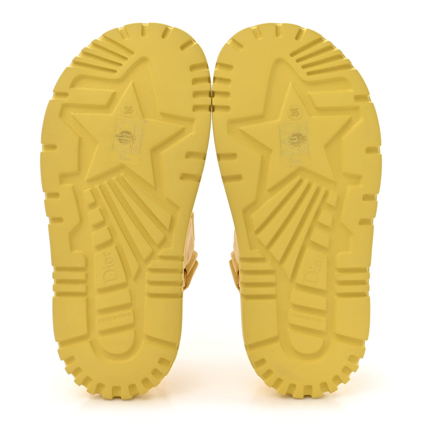 Lambskin Dioract 10mm Sandals 35 Yellow Guadalupe