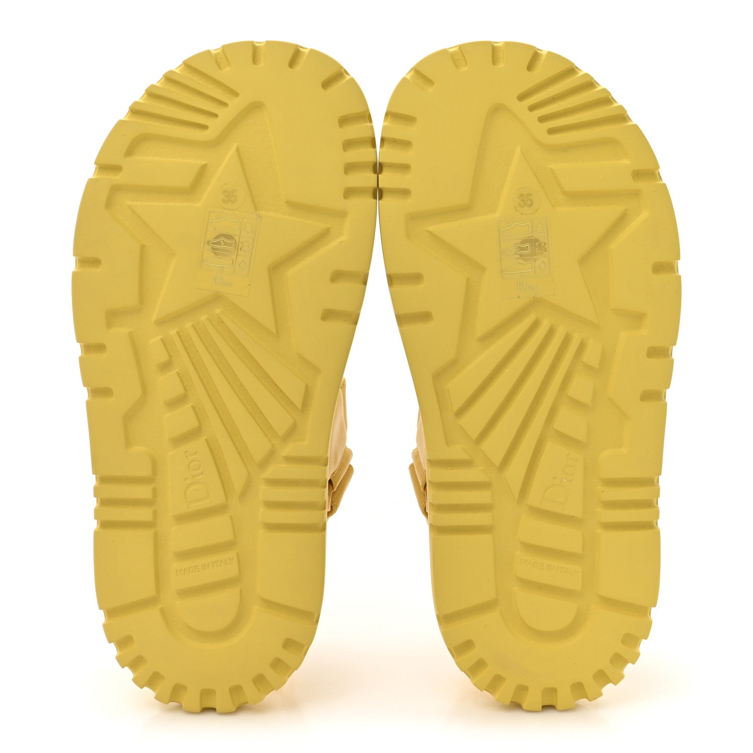 Christian Dior Lambskin Dioract 10mm Sandals 35 Yellow Guadalupe 12 of 18