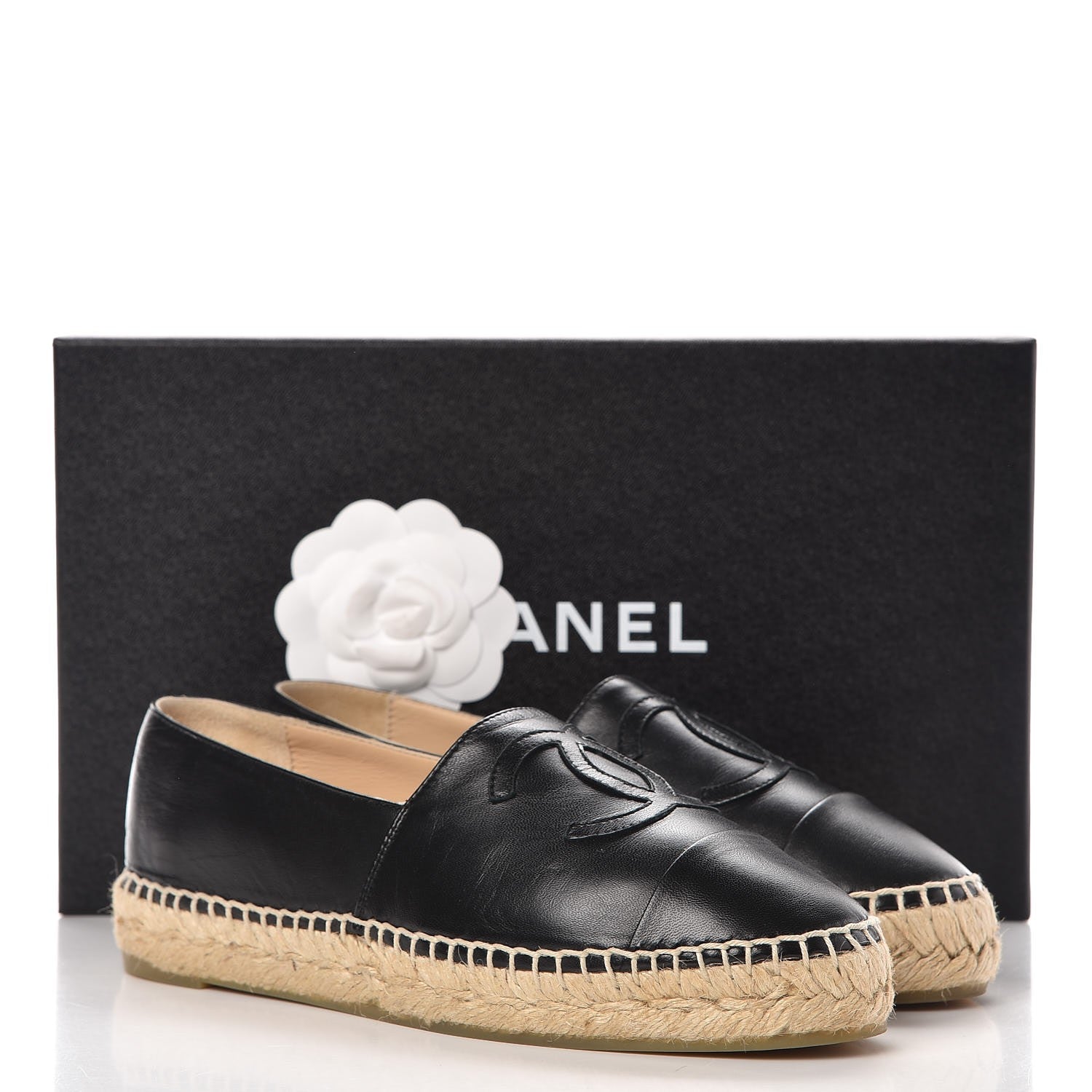 Chanel Lambskin CC Espadrilles 36 Black 10 of 10
