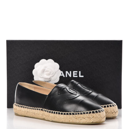Chanel Lambskin CC Espadrilles 36 Black 10 of 10