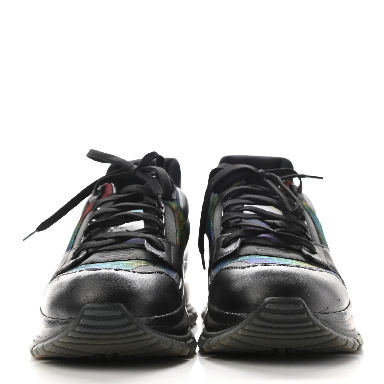 Louis Vuitton Calfskin Monogram 2054 Trail Sneakers 9 Black Multicolor 2 of 9