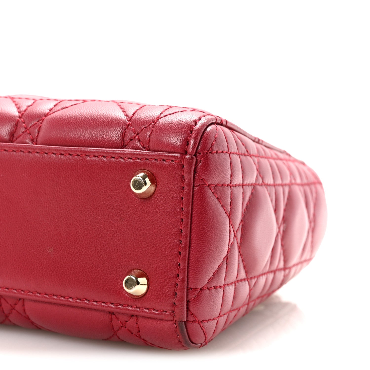 Christian Dior Lambskin Cannage Mini Lady Dior Red 10 of 12