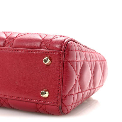 Christian Dior Lambskin Cannage Mini Lady Dior Red 10 of 12