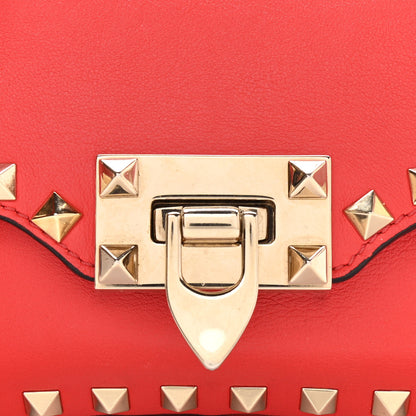 Valentino Garavani Vitello Mini Rockstud Flap Saddle Crossbody Bag Deep Orange 7 of 11
