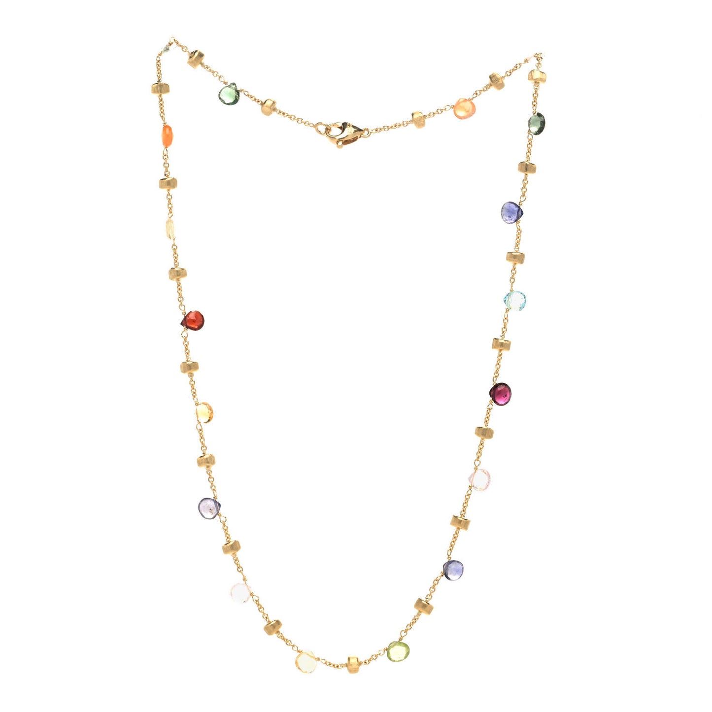 18K Yellow Gold Multi Gemstone Paradise Necklace
