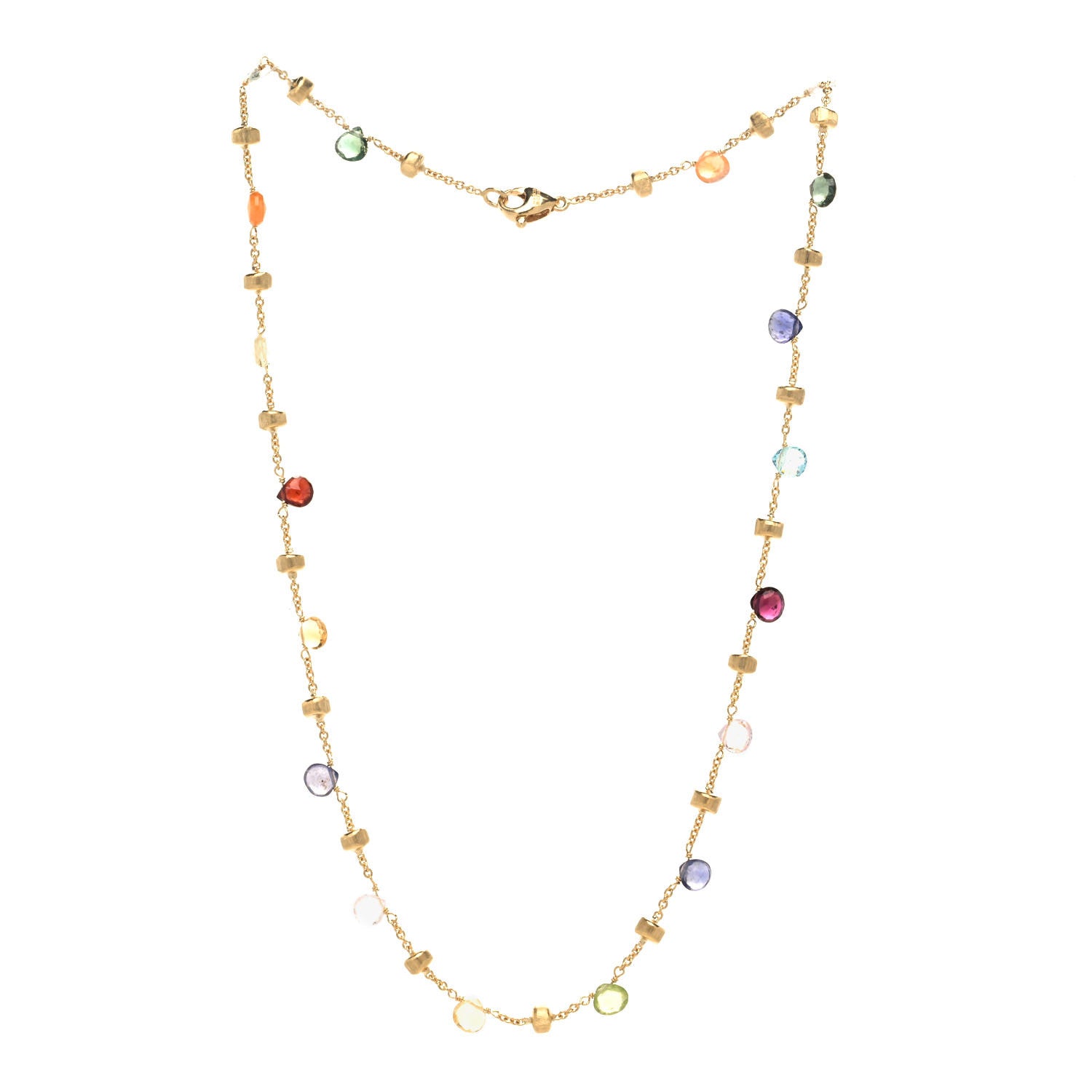 Marco Bicego 18K Yellow Gold Multi Gemstone Paradise Necklace 3 of 5