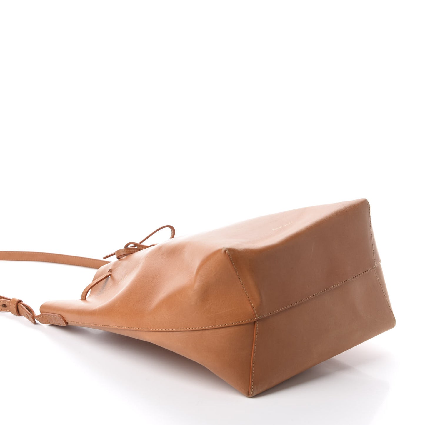 Vegetable Tanned Calfskin Bucket Bag Cammello Rosa