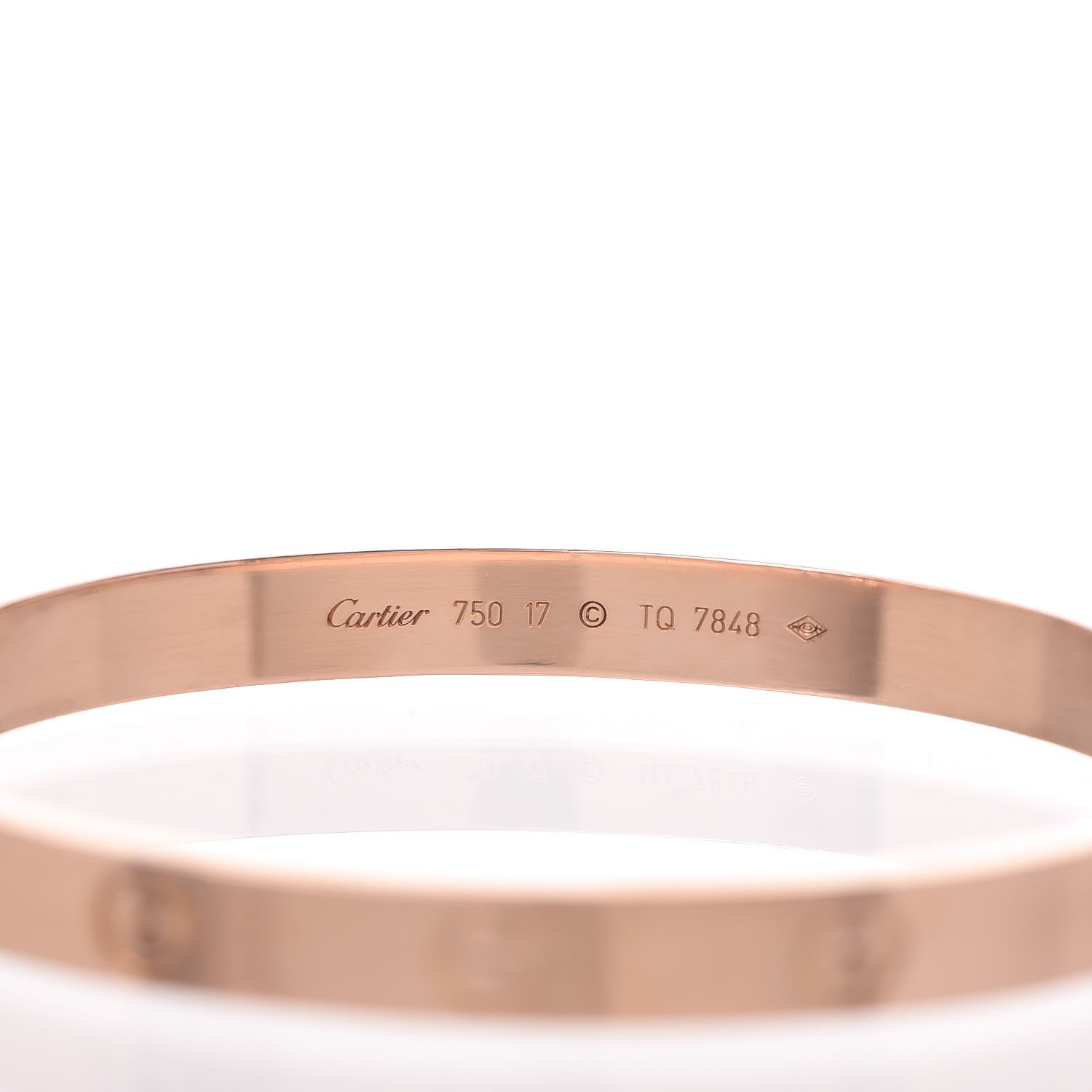 Cartier 18K Pink Gold LOVE Bracelet 17 3 of 6