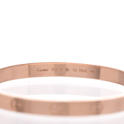 Cartier 18K Pink Gold LOVE Bracelet 17 3 of 6