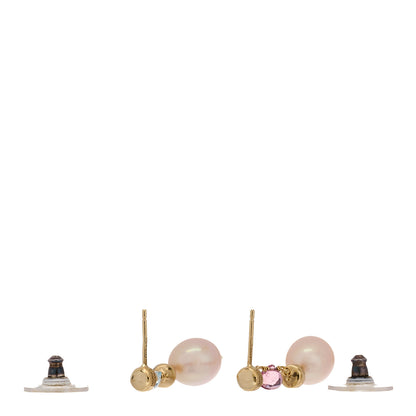 Marco Bicego 18K Yellow Gold Pink Cultured Pearl Blue Topaz Pink Tourmaline Paradise Drop Earrings 3 of 5