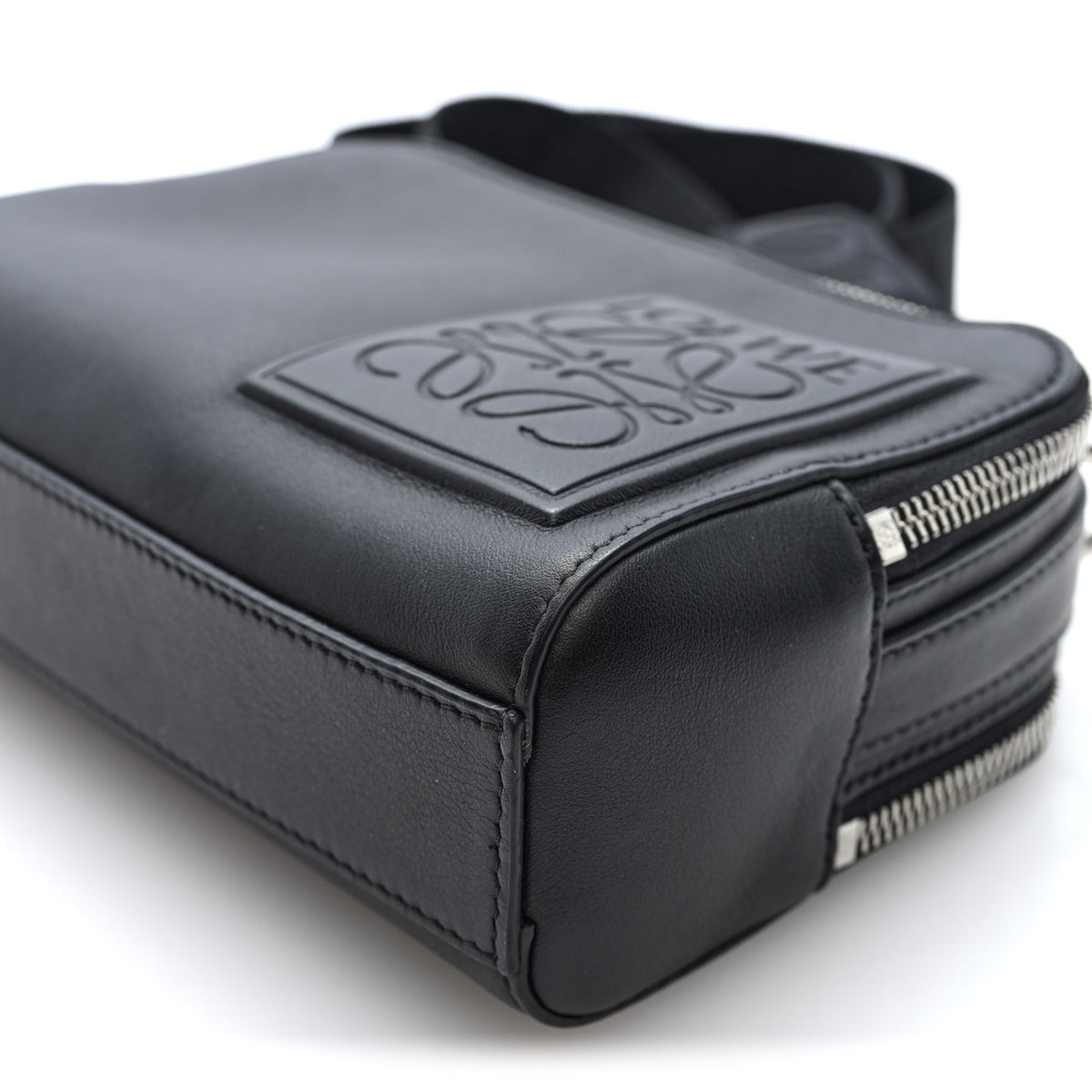 Satin Calfskin Mini Camera Bag Black