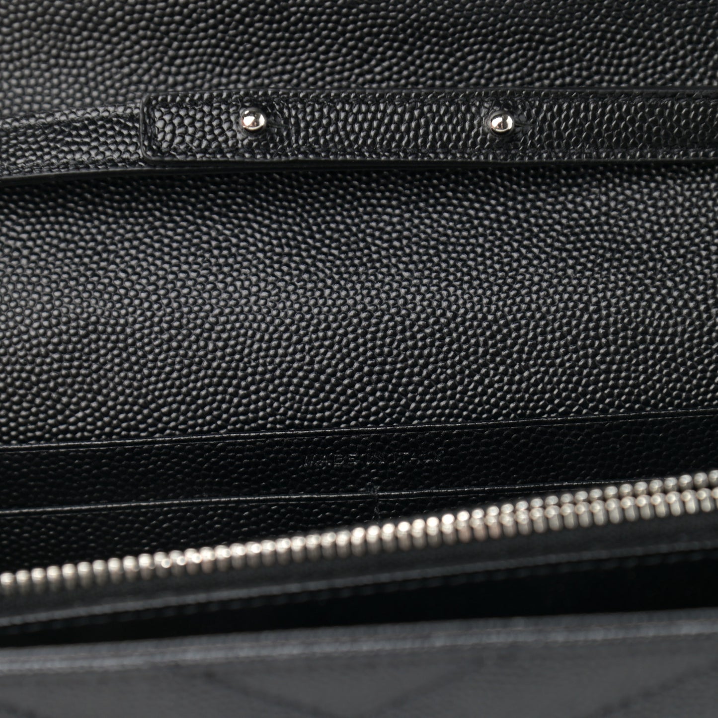Grain De Poudre Matelasse Chevron Monogram Chain Wallet Black