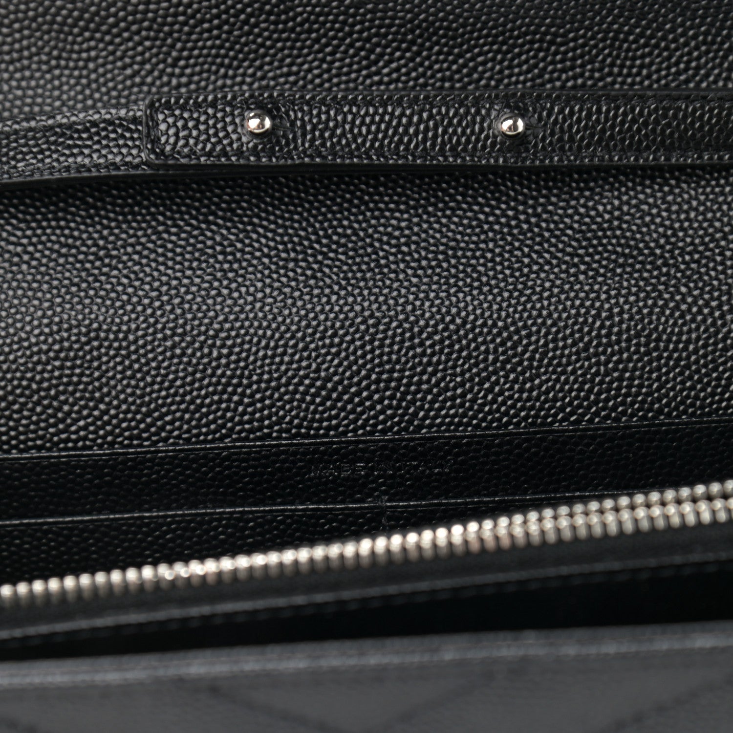 Saint Laurent Grain De Poudre Matelasse Chevron Monogram Chain Wallet Black 6 of 10
