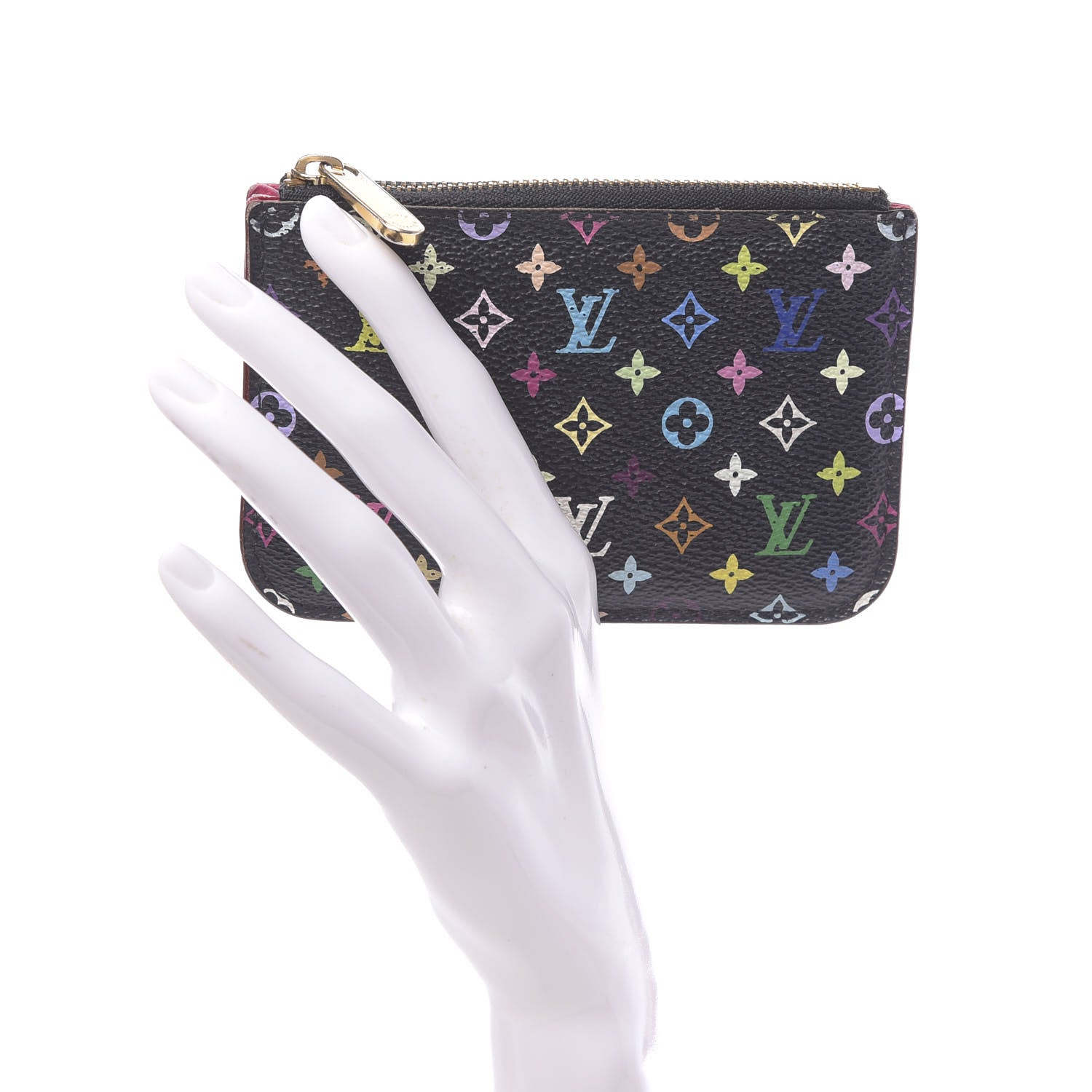 Louis Vuitton Monogram Multicolor Key Pouch Black Grenade 2 of 6