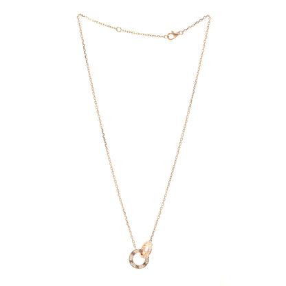 Cartier 18K Pink Gold Diamond Interlocking LOVE Paved Necklace 3 of 6