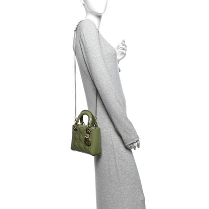Christian Dior Patent Cannage Mini Lady Dior Dusty Green 2 of 10